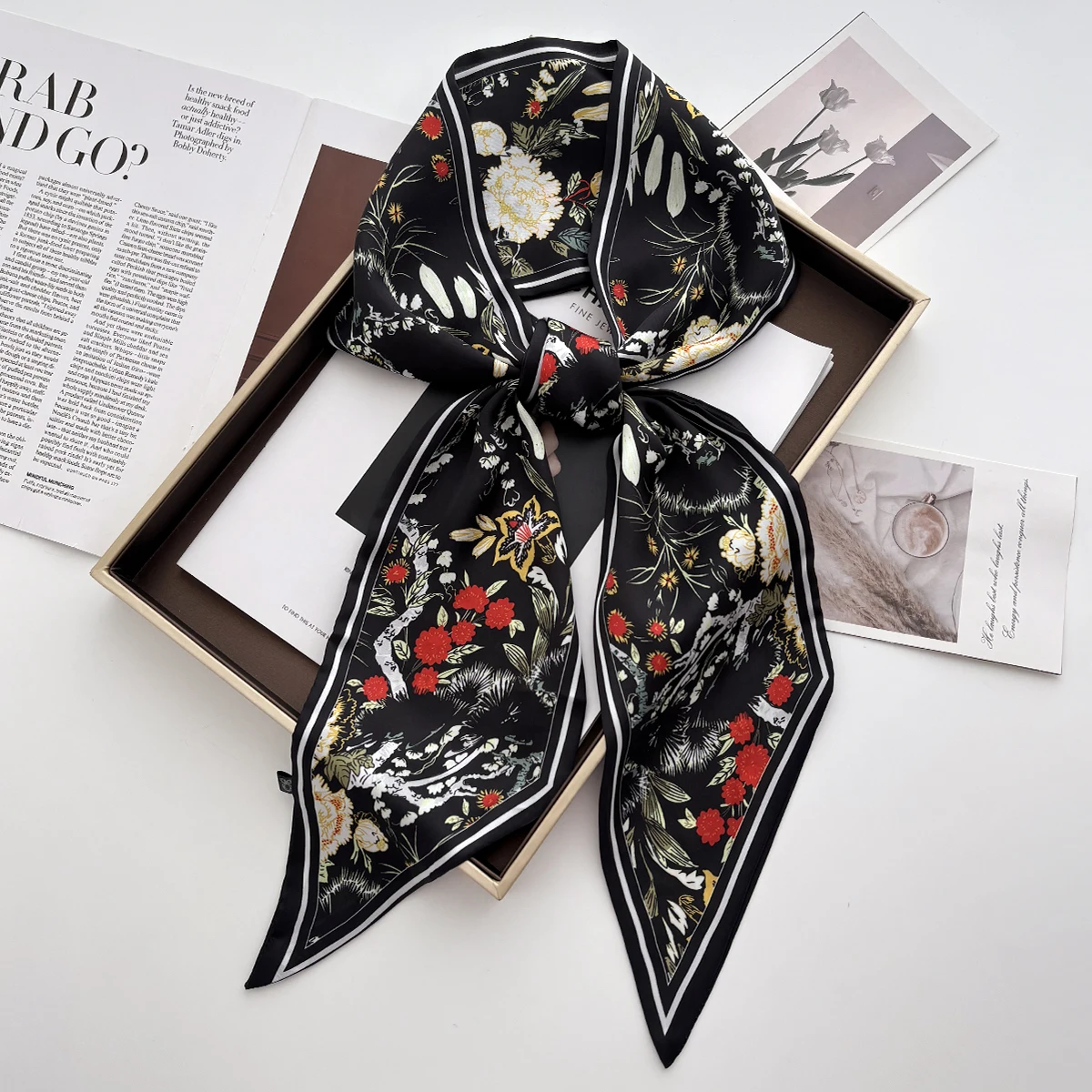 Luxury Print Scarf Skinny Ribb - đánh giá và giá Luxury Bags China