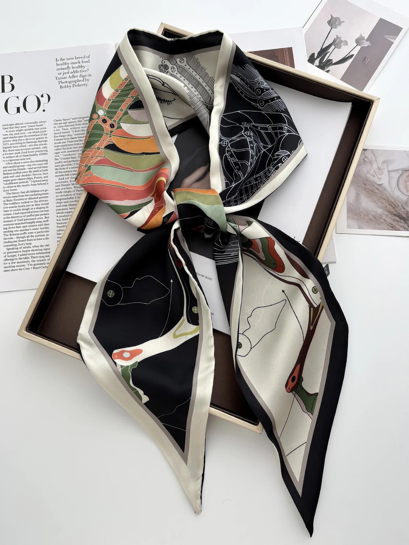 Luxury Print Scarf Skinny Ribb - đánh giá và giá Luxury Bags China
